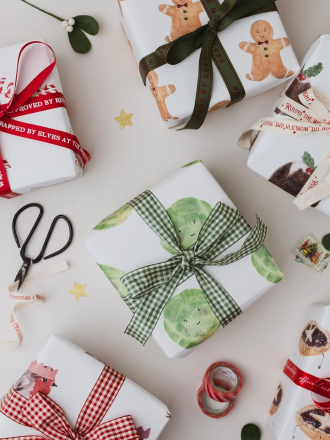 Western Sketch Christmas Gift Wraps