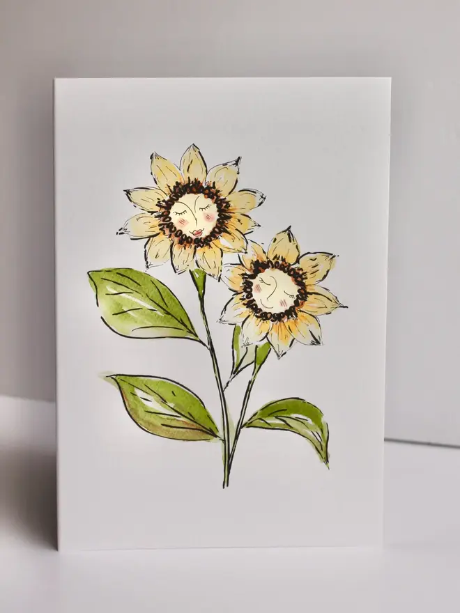 Sunflower Cocktail Greeting Card 