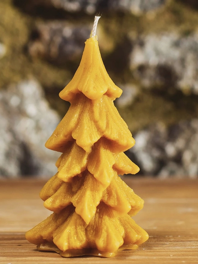 Handmade 100% Pure Beeswax Douglas Fir Christmas Tree Candle