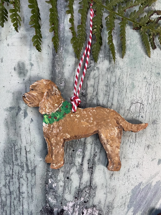 Red Cockapoo Christ decoration