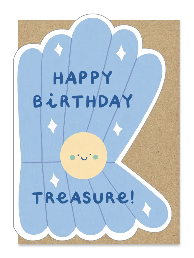 birthday treasure pearl clam card