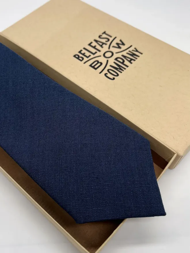 navy irish linen tie