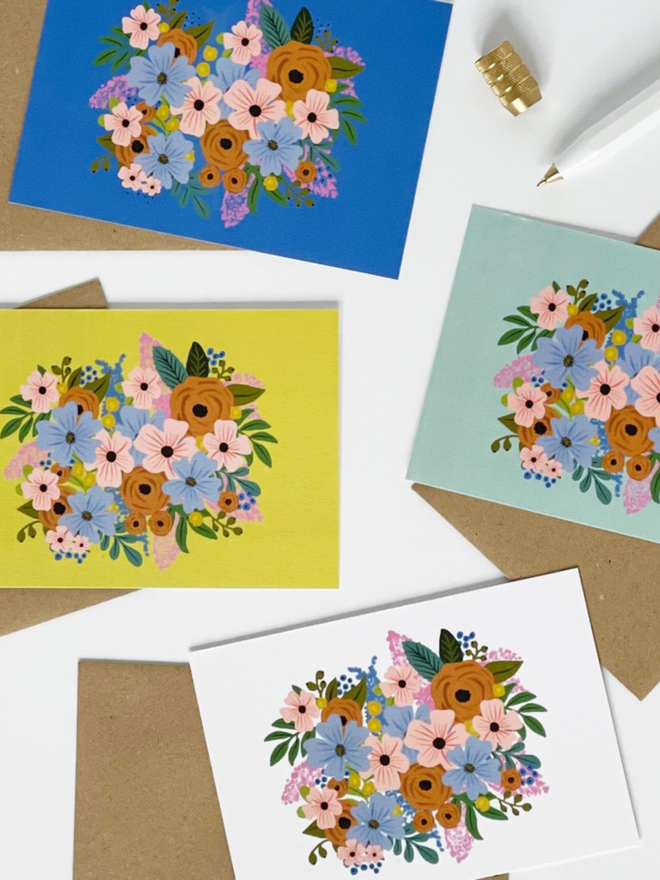 colourful floral greeting cards