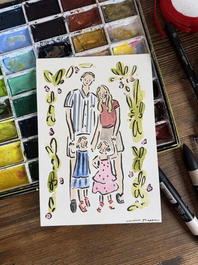 Young family personalised portrait