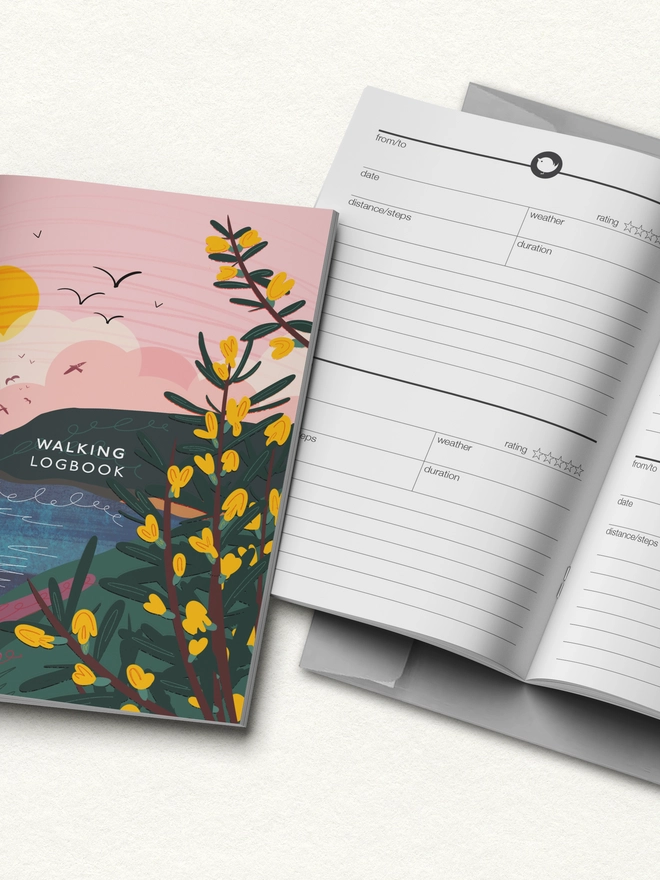 Walking logbook, hiking logbook, hiking journal, walk tracker, hiking notebook, rambling journal, countryside outdoor gift, gift for walkers, dog walking journal, nature lover gift