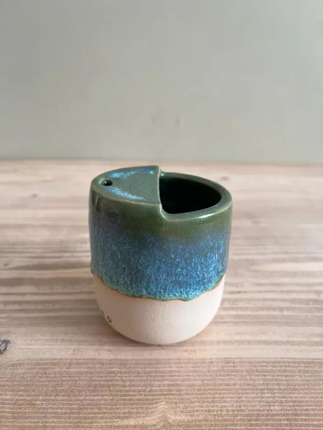 'Daily Grind' Ceramic Travel Cup Green Granite Glaze