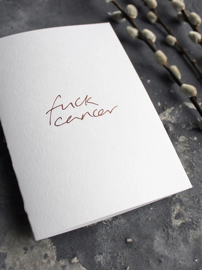 'Fuck Cancer' Hand Foiled Card Cancer Hand Foiled Card