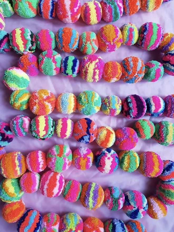 Rainbow Pom Pom Garland