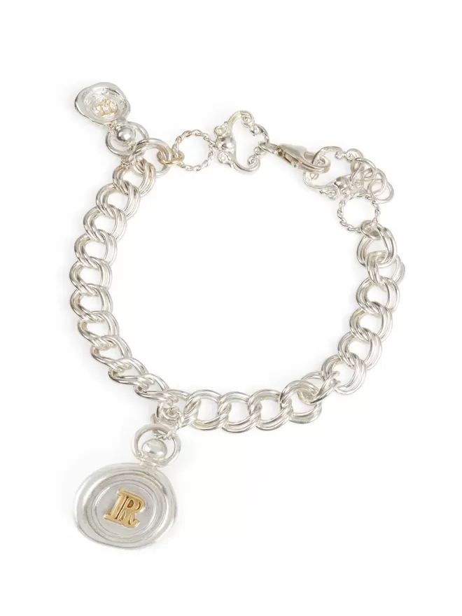 personalised R chain bracelet