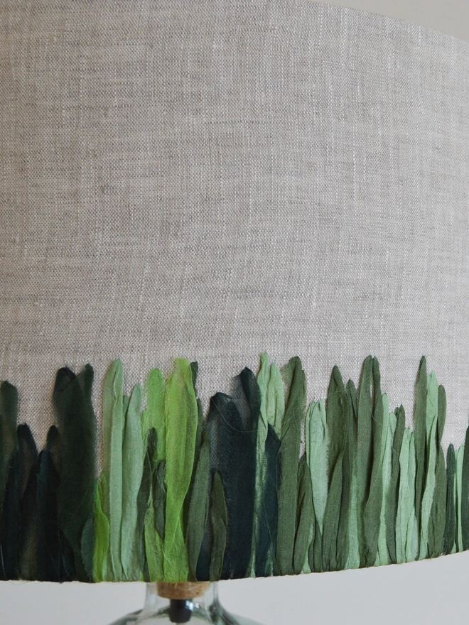 Green Meadow Embroidered Lampshade