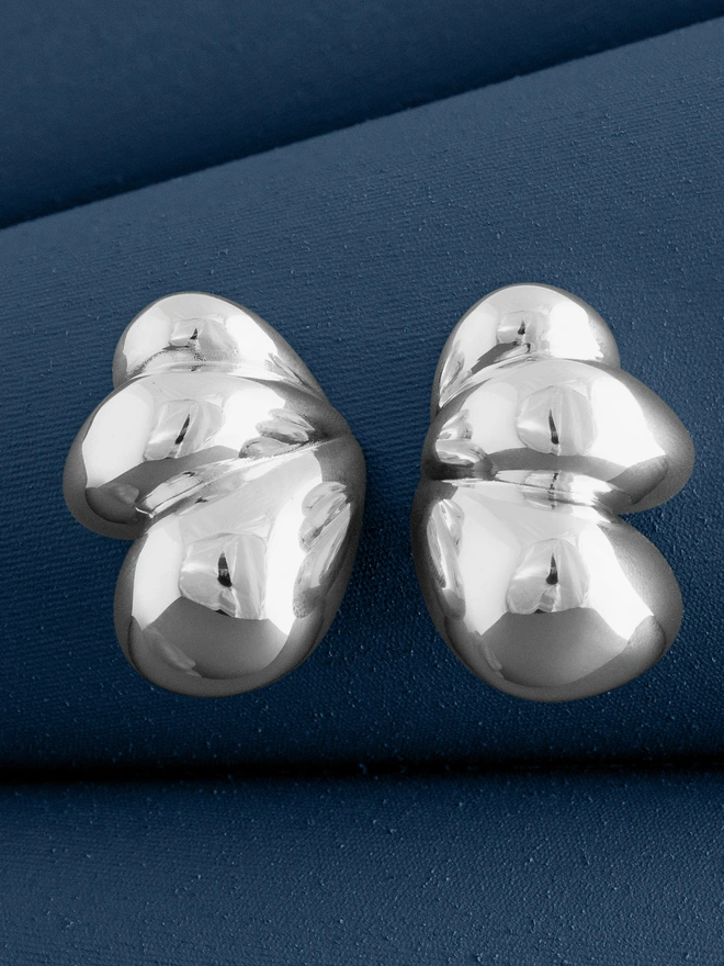 Loel Silver Puffy Wing Earrings