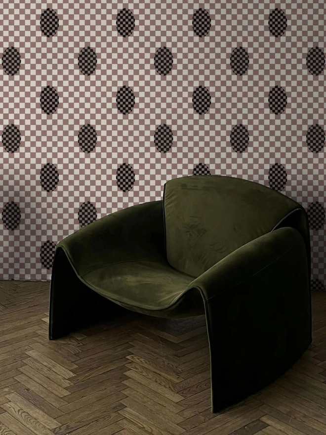 Deco Checkers In Toasted Coco Wallpaper Micaela Sharp 