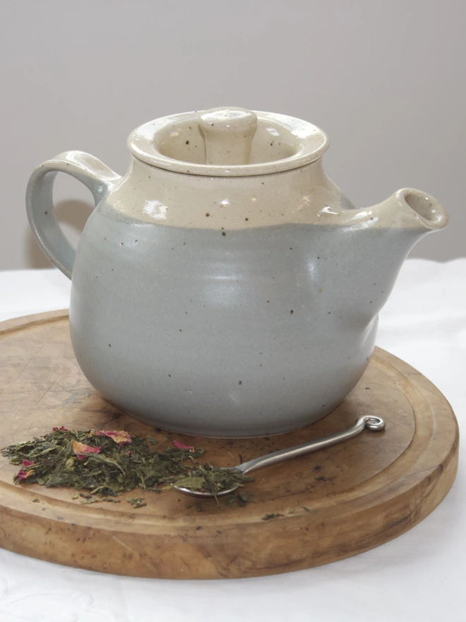satin grey teapot