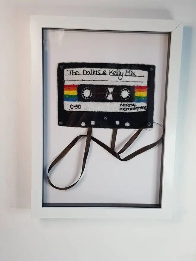 Personalised Mix Tape Cassette Embroidery Art