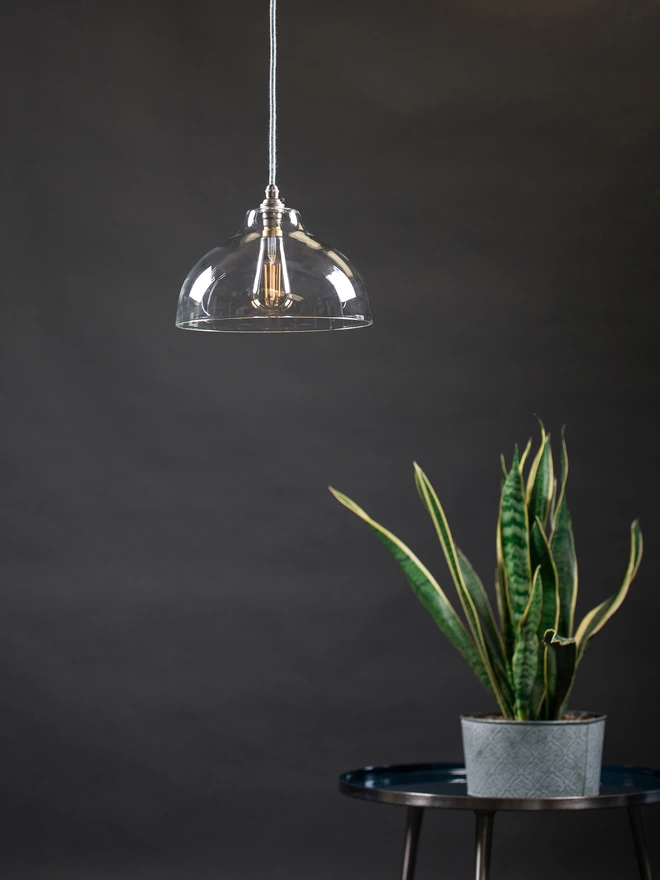 Standard Handblown Clear Glass Nancy Pendant Light Lifestyle 