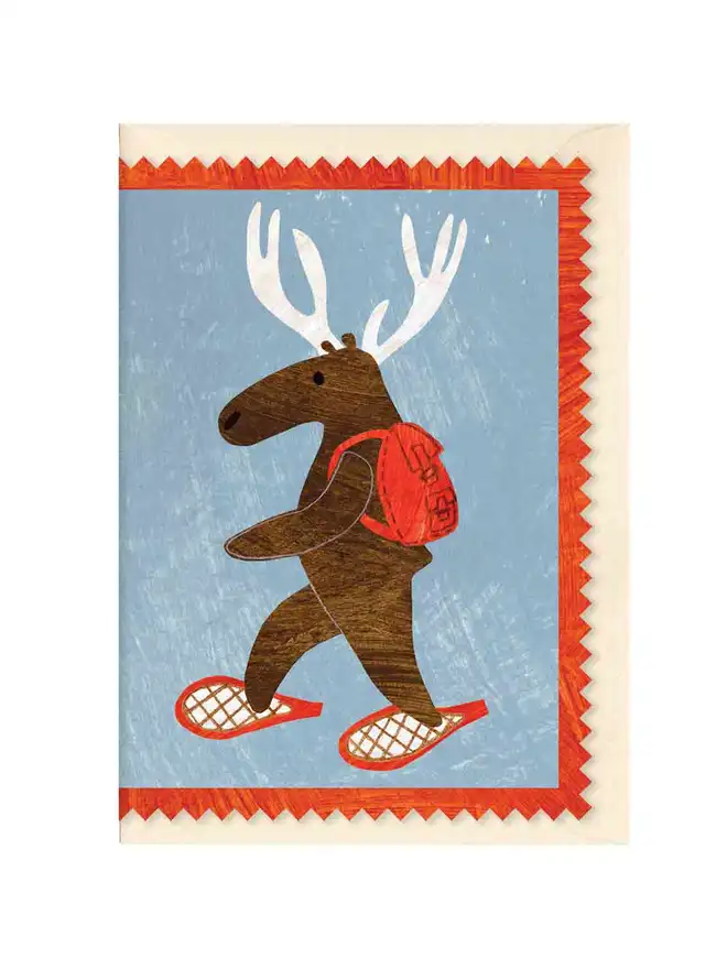 Snowshoeing-Deer-Christmas-card-flay-lay-2-Mortlake-Papers