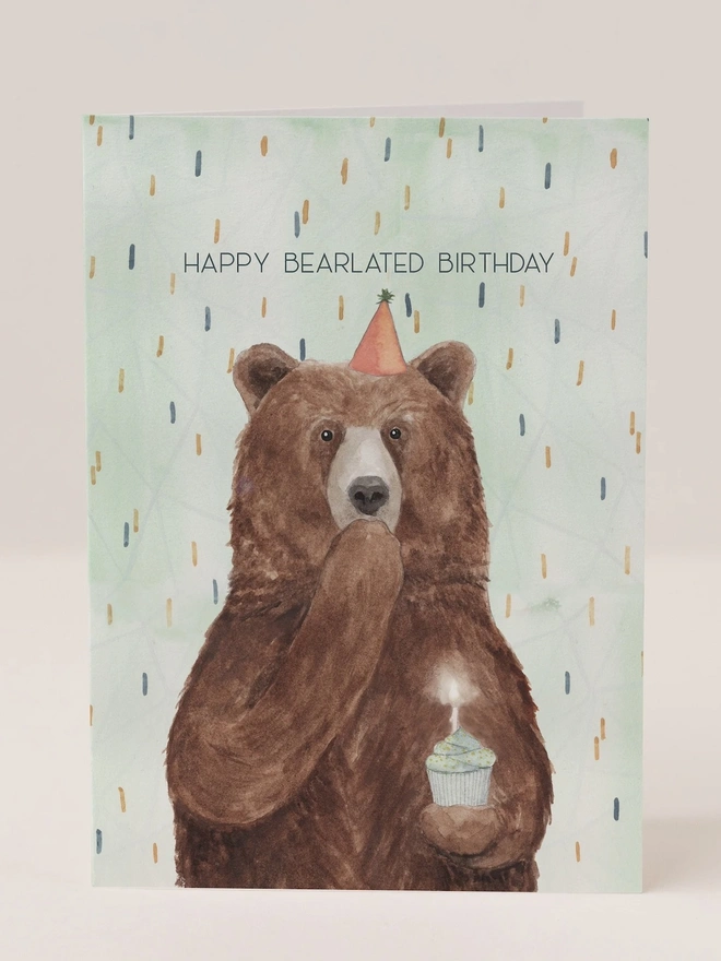 'Happy Bearlated Birthday' Birthday Card