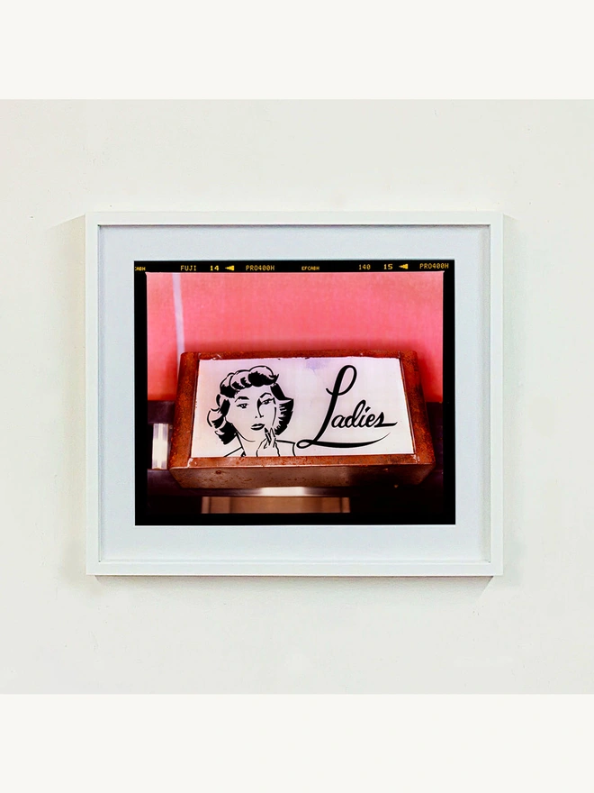 Ladies Colour Typography Photograph small framed in white