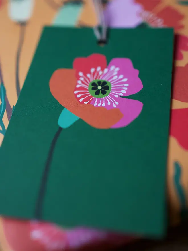 illustrated poppies gift tags
