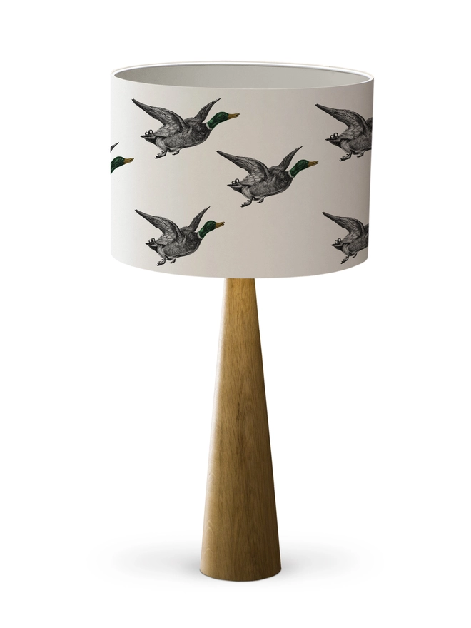 Ducks lampshade handmade on a lamp