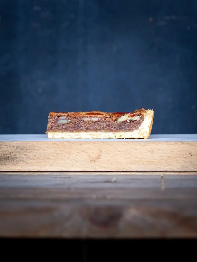 Slice of pecan tart