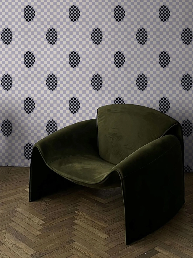 Deco Checkers In Violet Veil Wallpaper Micaela Sharp 