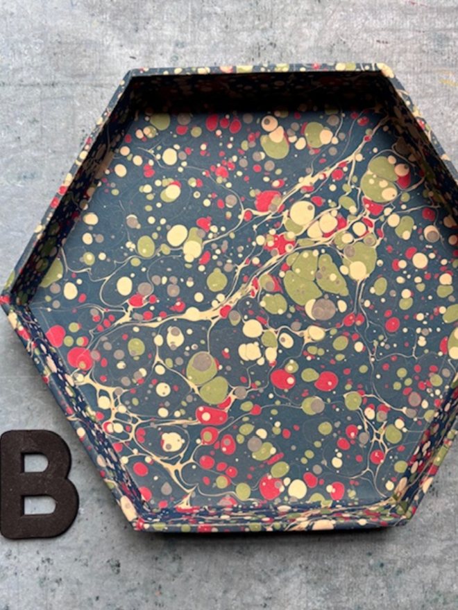 Hexagonal Large Trinket Tray. A trinket tray in B