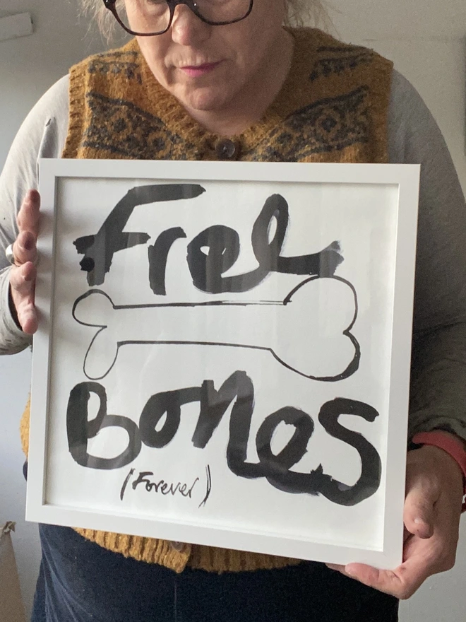 Free Bones, Original Drawing by Samantha Barnes