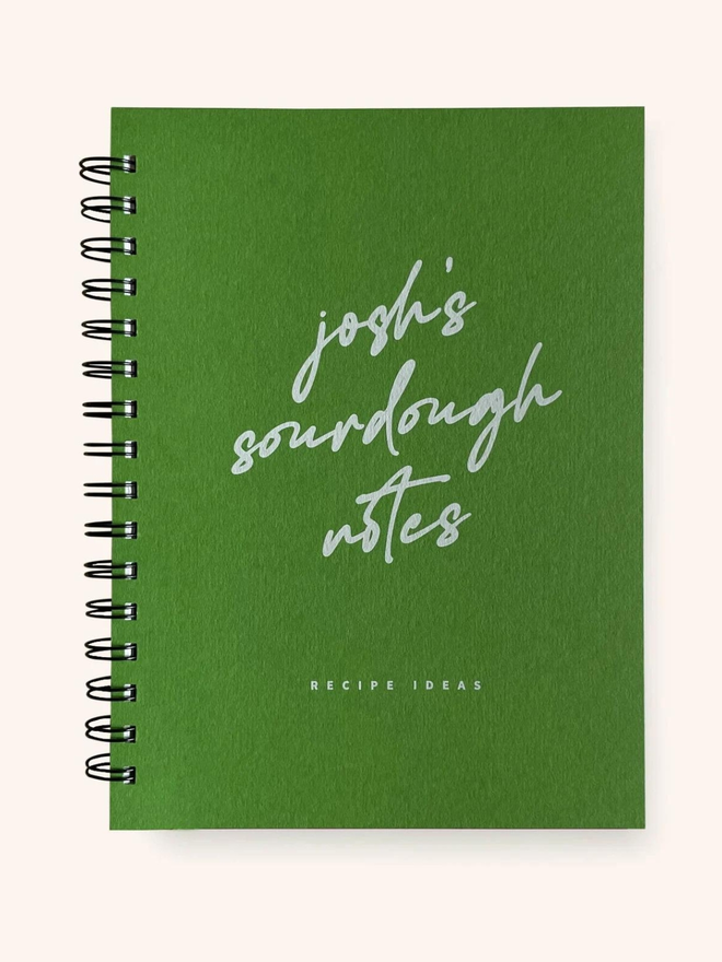 green recycled wirebound personalised notebook