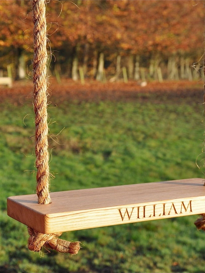 Personalised Small Oak Swing