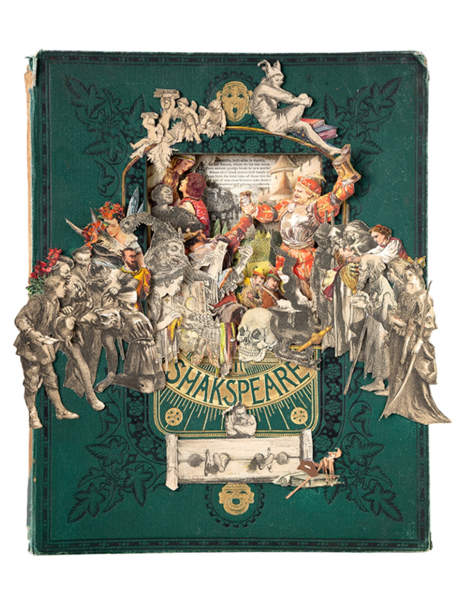 Shakspeare 'Picture Book' print of an original collaged artwork.