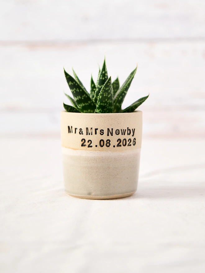 small ceramic personalised plant pot