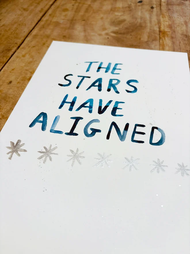 The Stars Have Aligned original artwork in watercolour and ink