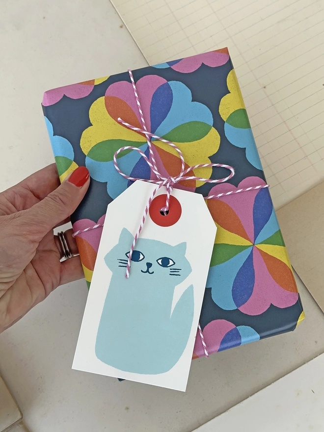 Example of a gift wrapped note book