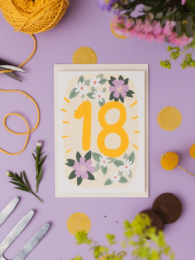 Plantable 18th Birthday Card