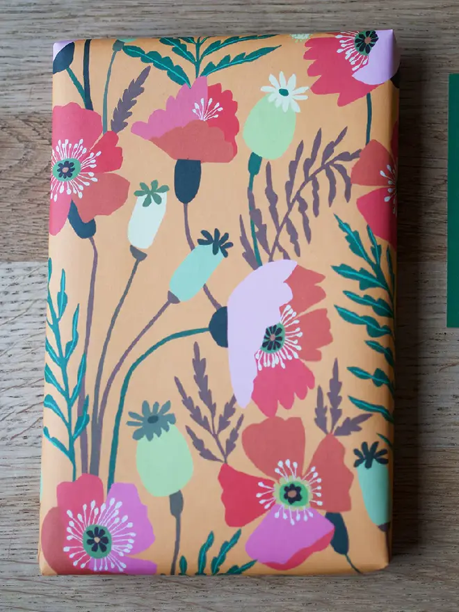 brie harrison poppies gift wrap