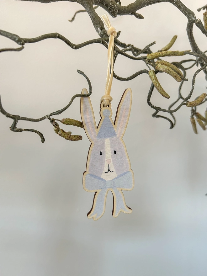 Blue Easter Bunny Hanging Decoration