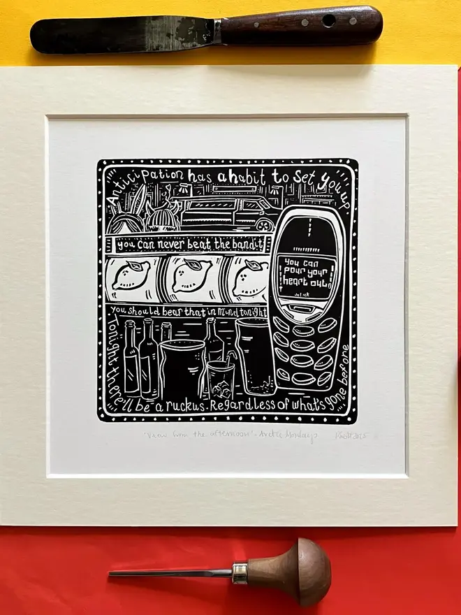 view from the afternoon arctic monkeys lyric print