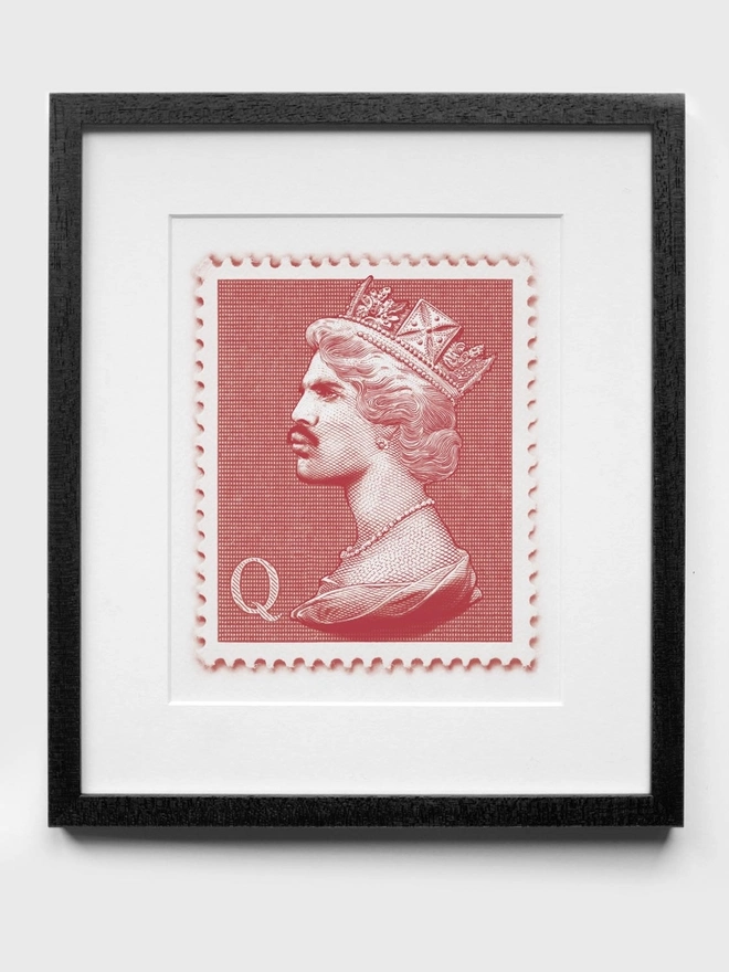 Freddie Stamp Red - Black Frame