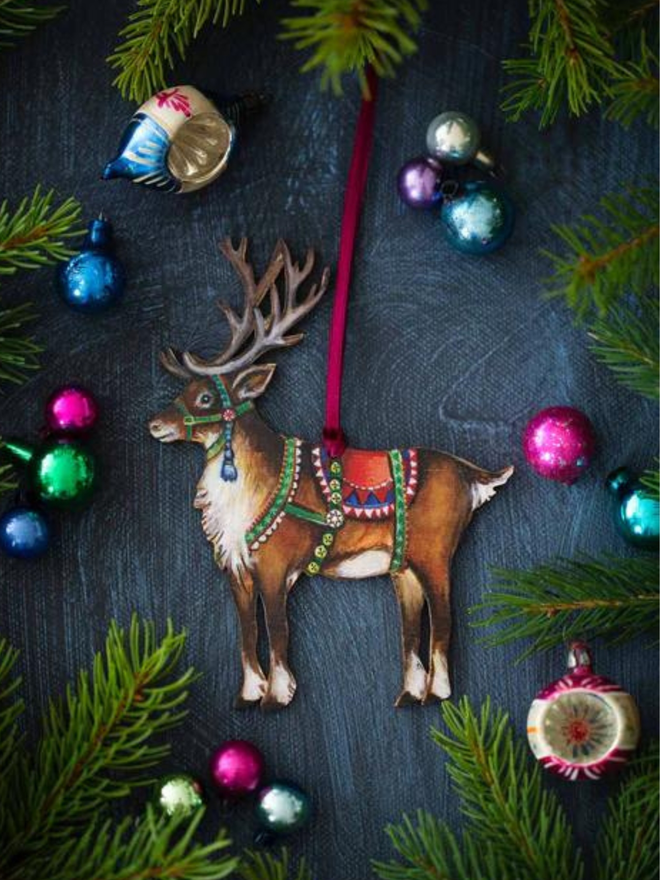 Christmas reindeer hanging decoration