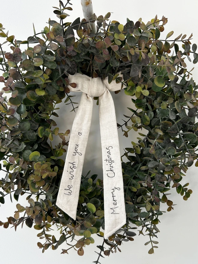 Christmas wreath bow personalised