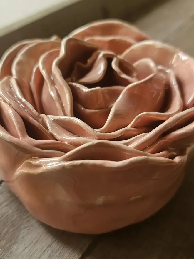 melon pink peach orange salmon wall decor ceramic flowers pottery sculpture art 3d everlasting flowers gift for ceramic lovers collectors