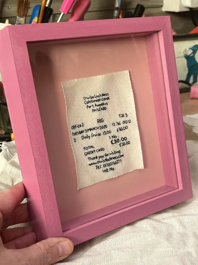 loch ness embroidered receipt artwork