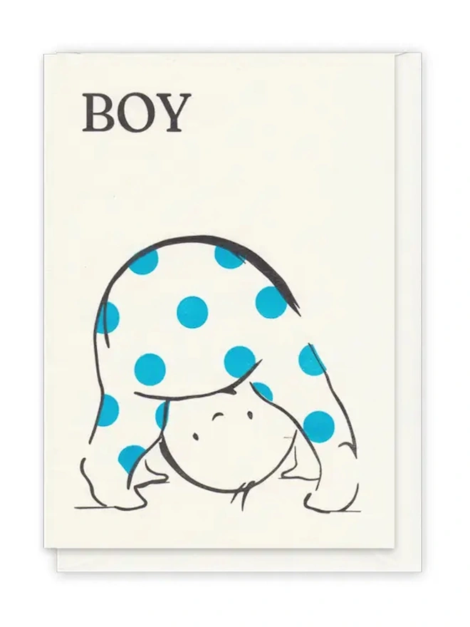 Letterpress Printed Baby Boy Handcrafted Card