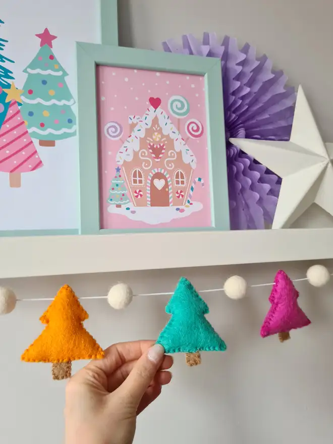 Felt Rainbow Christmas Tree Garland