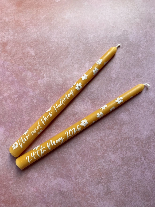 Custom HandPainted Beeswax Candles