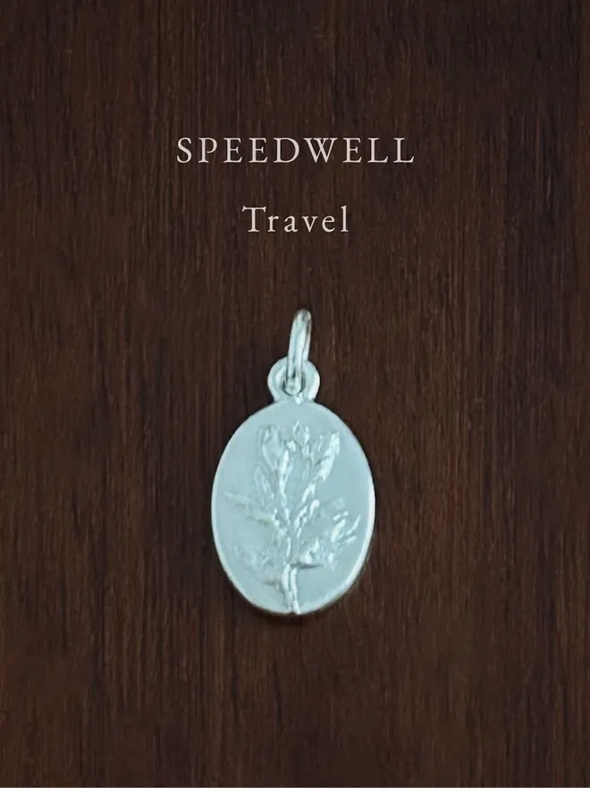 Speedwell Medal Charm ~ Sterling Silver