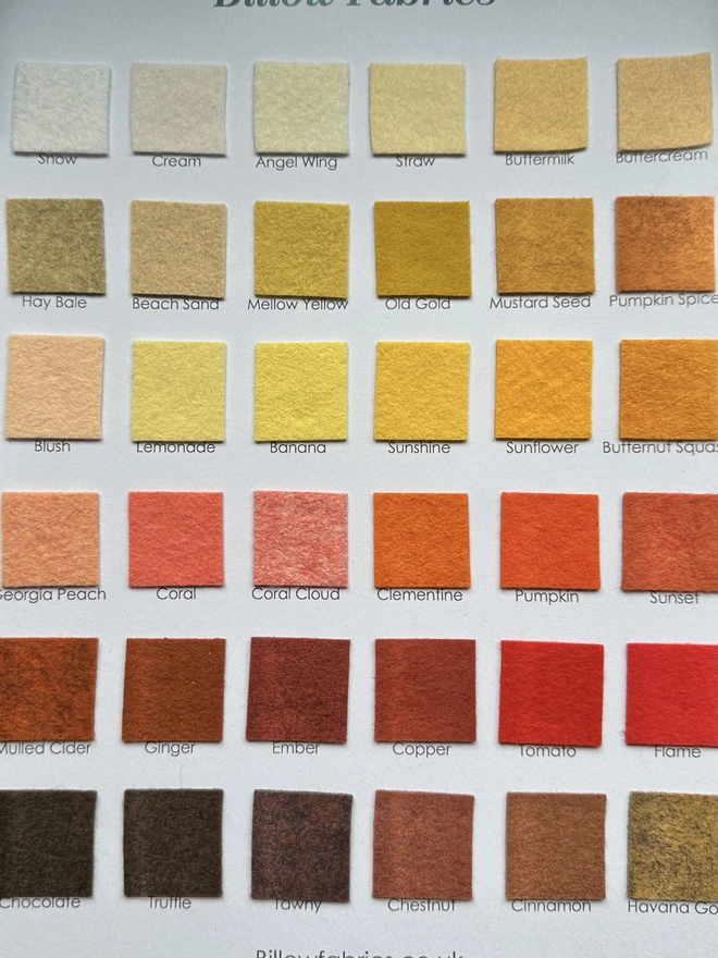 Colour shade chart for Name Garland with stars 
