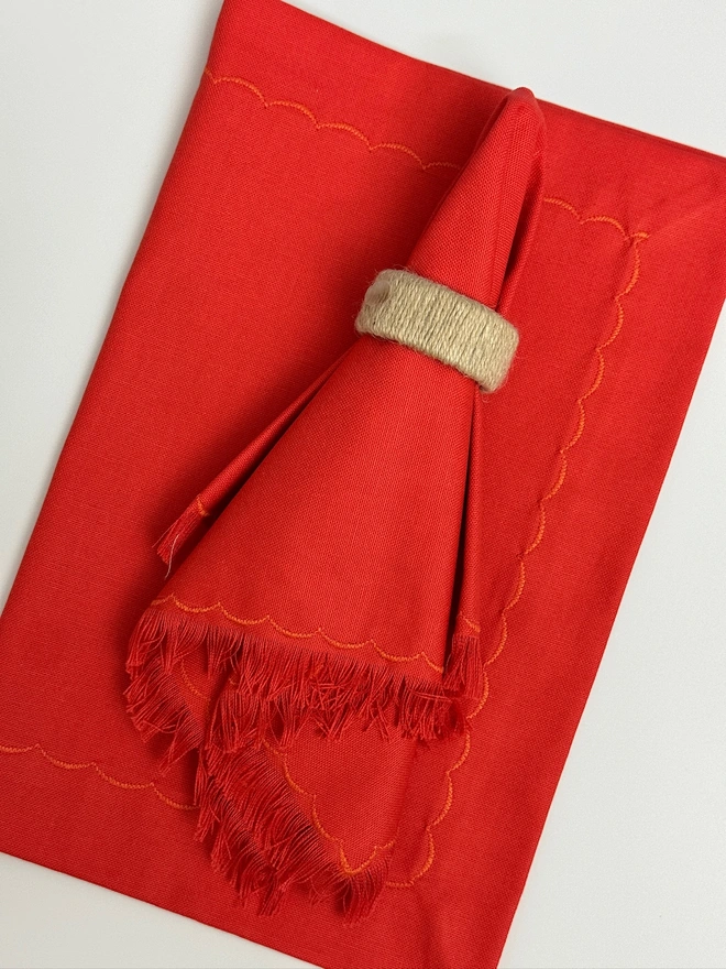 orange napkin