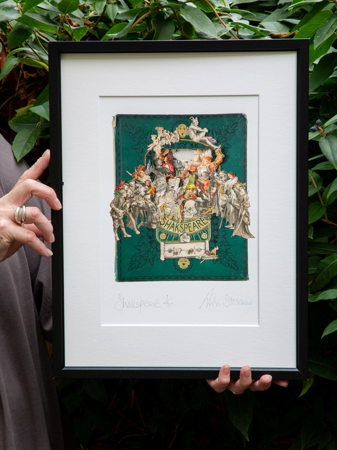 Shakspeare 'Picture Book' print of an original collaged artwork.
